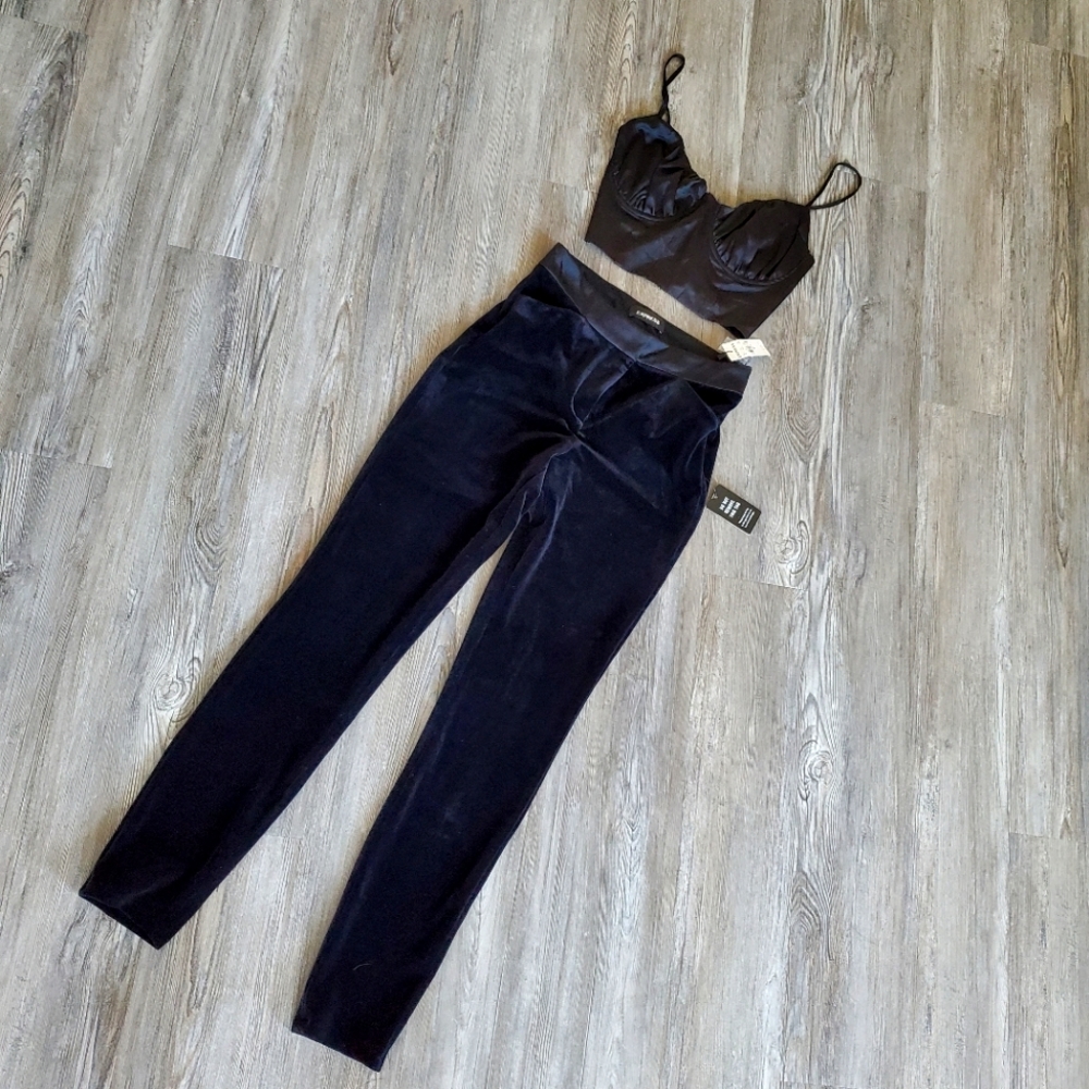 NWT Velvet pants with matching satin top